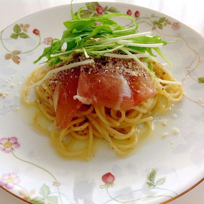 生ハムとバジルの冷製パスタ レシピ 作り方 By Mywayu 楽天レシピ